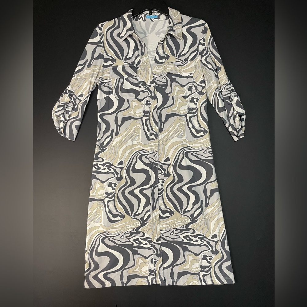J. McLaughlin Monochrome Swirl Dress